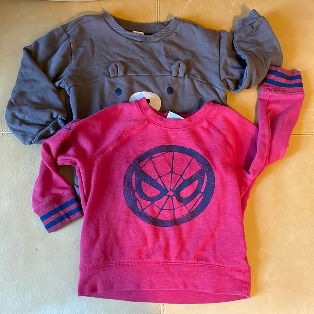 2T sweatshirt bundle red marvel spiderman brown H&M bear